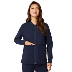 FIGS Navy Blue Bellery Full-Zip Jacket Nurse Uniform Medical Women's size XS
